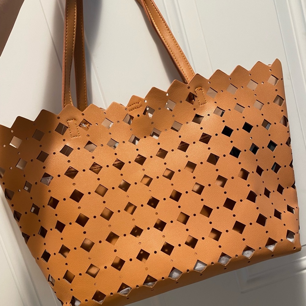 Anthropologie Petra Cut-Out Tote Bag *New with Tag